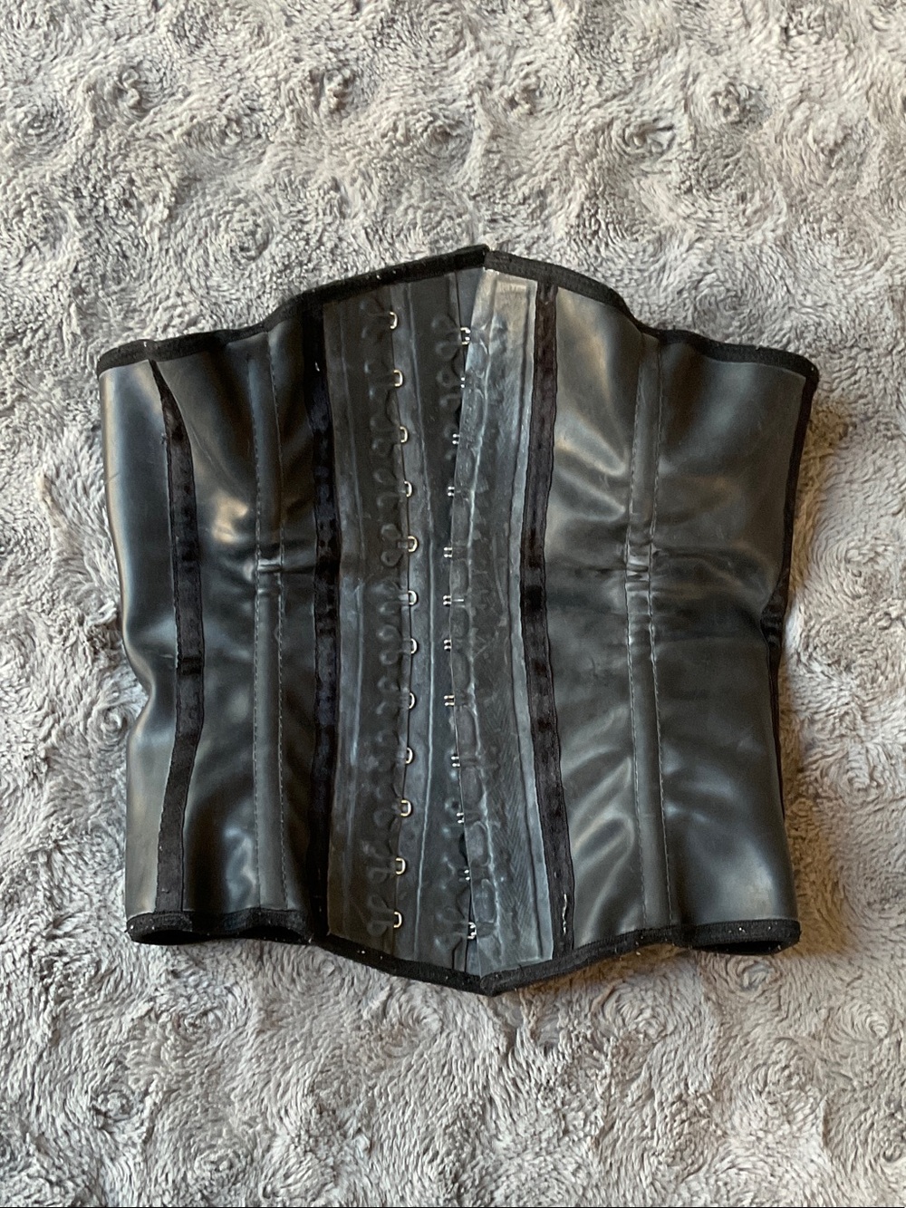 Black Women's Faux Leather Waist Cincher Corset
